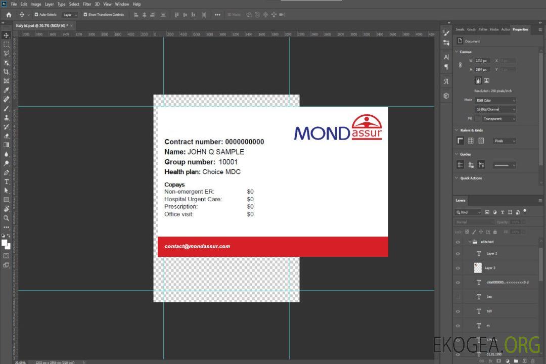 Carte d'assurance maladie du Sénégal template